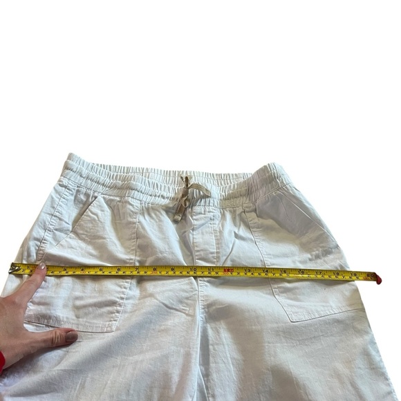 Land ‘n Sea white cotton drawstring pants women’s size 8 | stretch travel beach - Picture 8 of 12